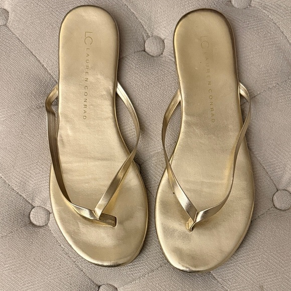 LC Lauren Conrad Shoes - LC Lauren Conrad Metallic Gold Sandals
